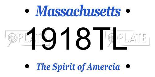 1918TL Massachusetts License Plate
