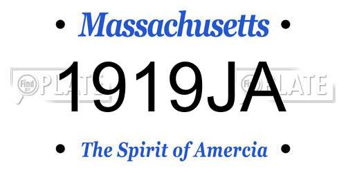 1919JA Massachusetts License Plate