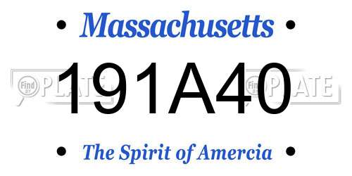 191A40 Massachusetts License Plate