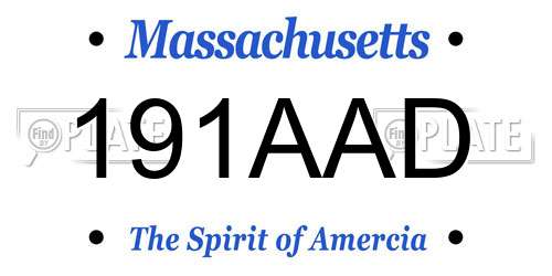 191AAD Massachusetts License Plate