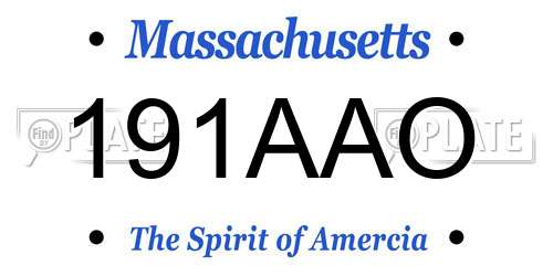 191AAO Massachusetts License Plate