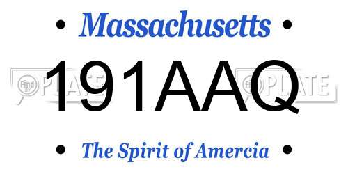 191AAQ Massachusetts License Plate
