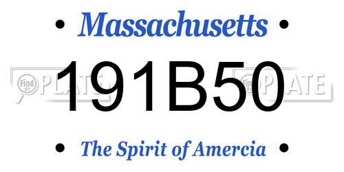 191B50 Massachusetts License Plate