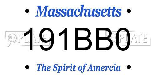 191BB0 Massachusetts License Plate
