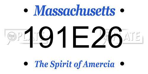 191E26 Massachusetts License Plate