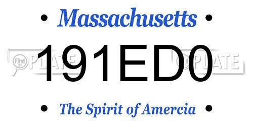 191ED0 Massachusetts License Plate