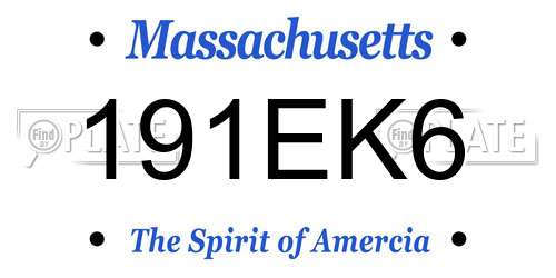 191EK6 Massachusetts License Plate
