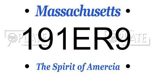 191ER9 Massachusetts License Plate