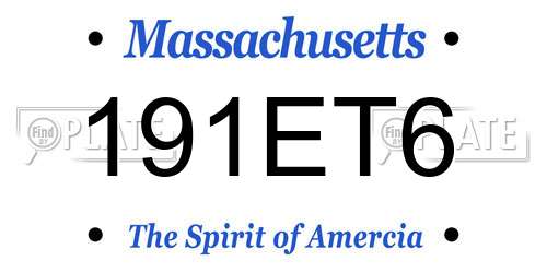191ET6 Massachusetts License Plate