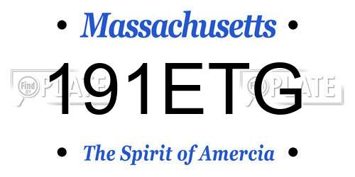 191ETG Massachusetts License Plate