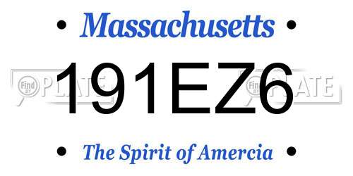 191EZ6 Massachusetts License Plate
