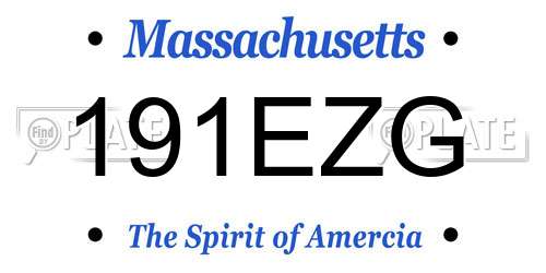 191EZG Massachusetts License Plate