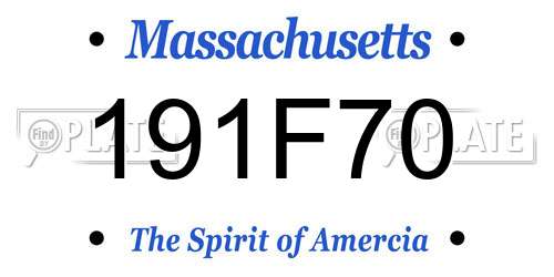 191F70 Massachusetts License Plate