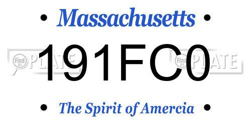 191FC0 Massachusetts License Plate