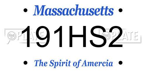 191HS2 Massachusetts License Plate