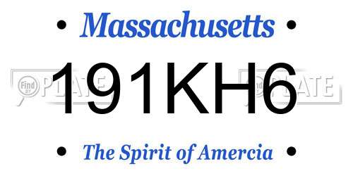 191KH6 Massachusetts License Plate