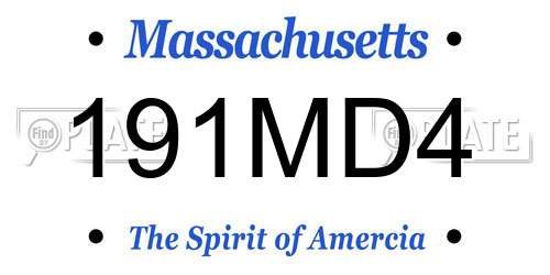 191MD4 Massachusetts License Plate