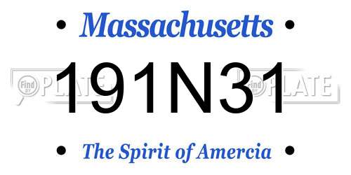 191N31 Massachusetts License Plate