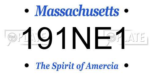 191NE1 Massachusetts License Plate