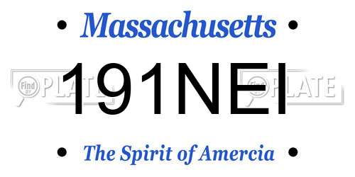 191NEI Massachusetts License Plate