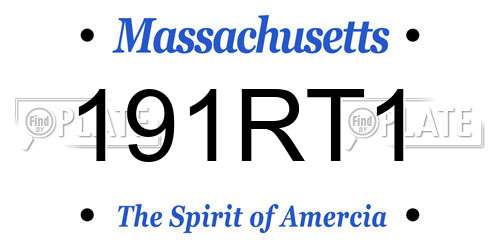 191RT1 Massachusetts License Plate
