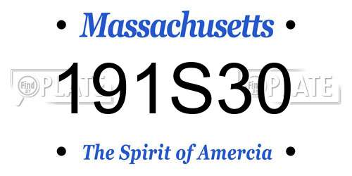 191S30 Massachusetts License Plate