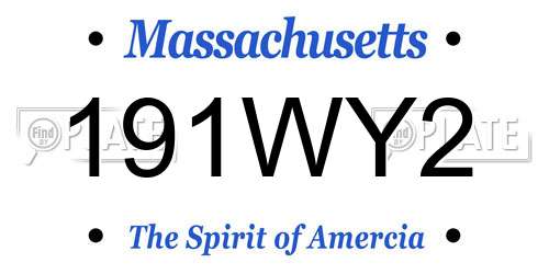191WY2 Massachusetts License Plate