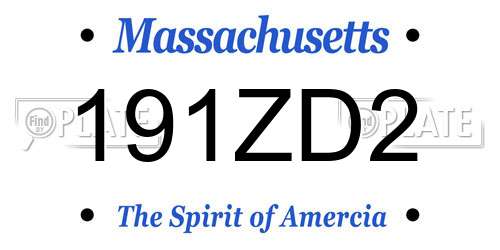 191ZD2 Massachusetts License Plate