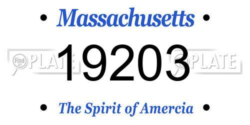 19203 Massachusetts License Plate