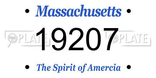 19207 Massachusetts License Plate