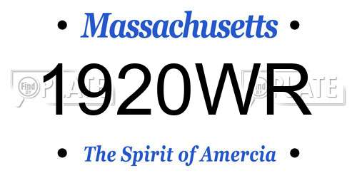 1920WR Massachusetts License Plate