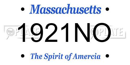 1921NO Massachusetts License Plate