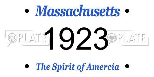 1923 Massachusetts License Plate