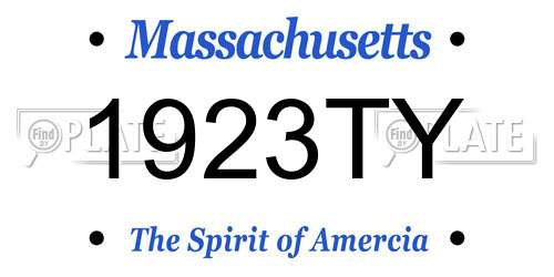 1923TY Massachusetts License Plate