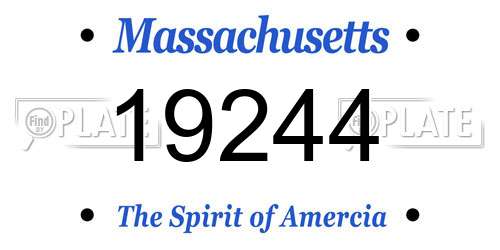 19244 Massachusetts License Plate