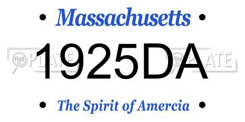 1925DA Massachusetts License Plate
