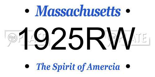 1925RW Massachusetts License Plate