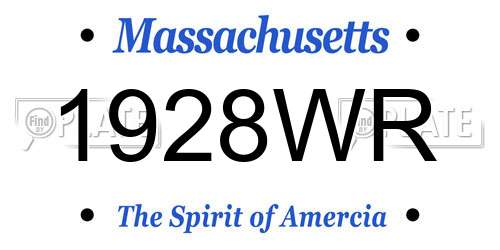 1928WR Massachusetts License Plate