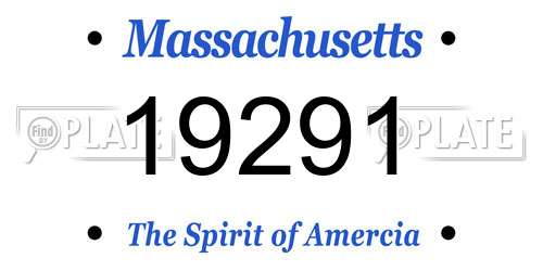 19291 Massachusetts License Plate