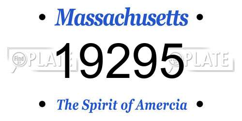 19295 Massachusetts License Plate