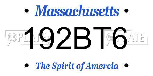 192BT6 Massachusetts License Plate