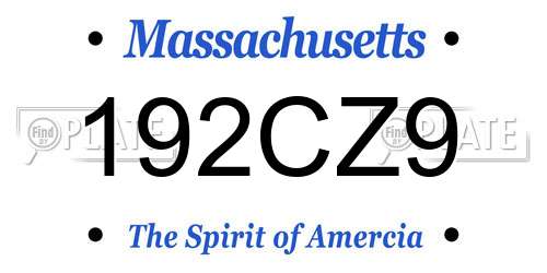 192CZ9 Massachusetts License Plate