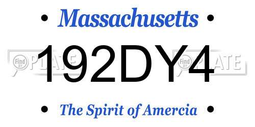 192DY4 Massachusetts License Plate
