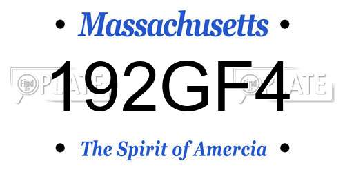 192GF4 Massachusetts License Plate