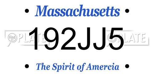 192JJ5 Massachusetts License Plate