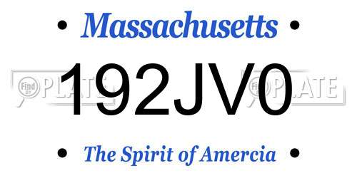 192JV0 Massachusetts License Plate