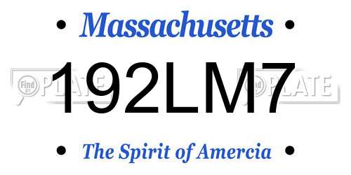 192LM7 Massachusetts License Plate