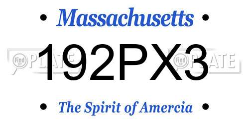 192PX3 Massachusetts License Plate