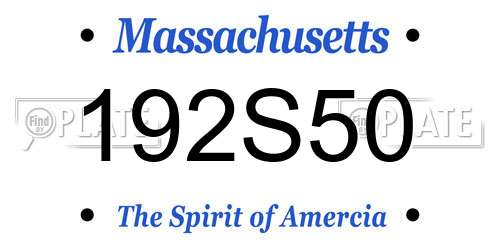 192S50 Massachusetts License Plate