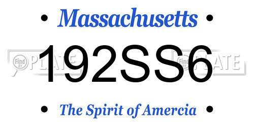 192SS6 Massachusetts License Plate
